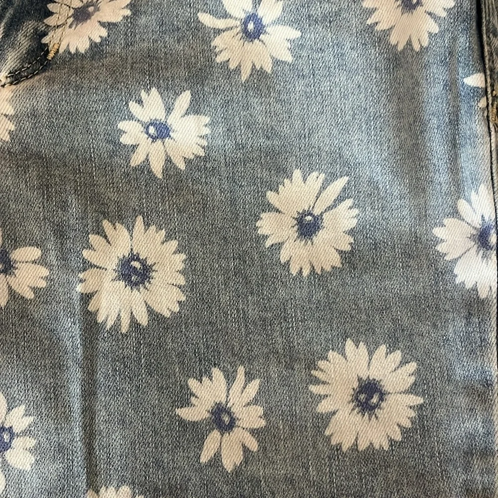 GAP KIDS Floral Blue Jeans super skinny ankle fit size 14